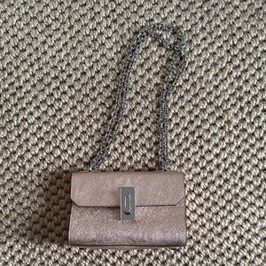 Flynn rose gold genuine leather Chain Shoulder Bag